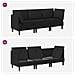 Set di mobili per il soggiorno 3 pcs Nero Tessuto - Foto miniatura 8