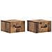 Mobiletto da notte a muro 2 pcs Legno antico 34,5 x 33 x 20 cm - Foto miniatura 1