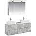 Set di mobili per il bagno 4 pcs Grigio Cemento - Foto miniatura 1