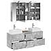 Set di mobili per il bagno 4 pcs Grigio Cemento - Foto miniatura 3