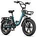 L20 BOOST E?bike pieghevole motore 250W, batteria 48V 13Ah, freni a disco idraulici, ammortizzazione anteriore e posteriore, ruote larghe, per uso urbano e off?road, Verde - Foto miniatura 1