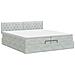 Letto ottomano con materasso Grigio Chiaro 200 x 200 cm Velluto - Foto miniatura 8