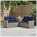 Set di divani 5 pz Grigio e Blu Navy Rattan sintetico e Acciaio - Foto miniatura 10