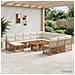 Set Divano da Giardino 13 pz Naturale e Bianco Crema polyrattan - Foto miniatura 4