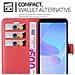 Custodia Compatibile Con Huawei Y6 Prime In Rosso Carminio - Coperchio Protettiva Con Chiusura Magnetica, Funzione Stand E Tasca Per Le Carte - Foto miniatura 3