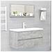 Specchio da Bagno Grigio Cemento 90x10,5x37cm Legno Multistrato - Foto miniatura 4