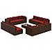 Set Divani Da Giardino 13 Pz Con Cuscini In Polyrattan Marrone - Foto miniatura 2