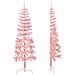 Albero Natale Artificiale Sottile A Metà E Supporto Rosa 150 Cm - Foto miniatura 2
