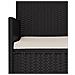 Panca Da Giardino A 2 Posti Con Cuscini In Polyrattan Nero - Foto miniatura 5