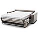 Divano Letto Agostina, Divano A 2 Posti, 100% Made In Italy, Sofà Soggiorno Con Apertura Girevole, Con Poggiatesta Regolabili E Braccioli Slim, Cm 160x95h85, Tortora - Foto miniatura 3