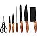 Set Coltelli 7 Pezzi Manico Effetto Legno Con Supporto, Nero - Foto miniatura 1