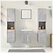 Set Mobili Da Bagno 4 Pz Grigio Cemento In Legno Multistrato - Foto miniatura 3