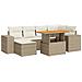 Set Divani Da Giardino 7 Pz Con Cuscini Beige In Polyrattan - Foto miniatura 2
