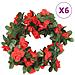 Ghirlande Fiori Artificiali Natale 6 Pz Rosso Primavera 250 Cm - Foto miniatura 1