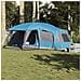 Tenda da Campeggio con Portico Cupola 9Persone Blu Impermeabile - Foto miniatura 3