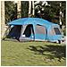 Tenda da Campeggio con Portico Cupola 9Persone Blu Impermeabile - Foto miniatura 2