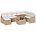 Set da pranzo da giardino da 9 pezzi con cuscini Beige Poly Rattan Acacia - Foto miniatura 1