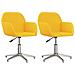 Sedie da Pranzo Girevoli 2 pz Giallo Senape in Tessuto - Foto miniatura 1