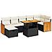 Set Divani da Giardino 5 pz con Cuscini in Polyrattan Nero - Foto miniatura 1