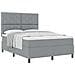 Letto con rete a doghe e materasso grigio chiaro 140x190 cm in tessuto - Foto miniatura 1