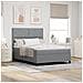 Letto con rete a doghe e materasso grigio chiaro 140x190 cm in tessuto - Foto miniatura 2