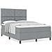 Letto con rete a doghe e materasso grigio chiaro 140x190 cm in tessuto - Foto miniatura 4