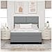 Letto con rete a doghe e materasso grigio chiaro 140x190 cm in tessuto - Foto miniatura 5