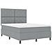 Letto con rete a doghe e materasso grigio chiaro 140x190 cm in tessuto - Foto miniatura 6