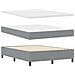 Letto con rete a doghe e materasso grigio chiaro 140x190 cm in tessuto - Foto miniatura 7