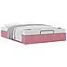 Struttura Letto Pouf senza Materasso Rosa 140x200 cm in Velluto - Foto miniatura 5