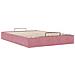 Struttura Letto Pouf senza Materasso Rosa 140x200 cm in Velluto - Foto miniatura 6