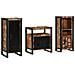 Set di mobili per il bagno 3 pcs Legno massello riciclato - Foto miniatura 1