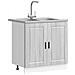 Mobiletto per lavabo Porto 2 pcs Grigio 80 x 46 x 84.5 cm - Foto miniatura 3