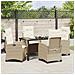 Set da Pranzo per Giardino 5 pcs Beige polyrattan - Foto miniatura 4