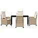 Set da Pranzo per Giardino 5 pcs Beige polyrattan - Foto miniatura 7