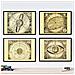 Set Di 4 Stampe Fogli Con Antiche Mappe Astronomiche. Poster Di Mappe Astrologiche Senza Cornice A4 - Foto miniatura 1