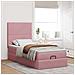 Struttura Letto Pouf con Materassi Rosa 90x190 cm in Velluto - Foto miniatura 3