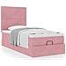 Struttura Letto Pouf con Materassi Rosa 90x190 cm in Velluto - Foto miniatura 4