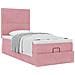 Struttura Letto Pouf con Materassi Rosa 90x190 cm in Velluto - Foto miniatura 5