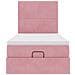 Struttura Letto Pouf con Materassi Rosa 90x190 cm in Velluto - Foto miniatura 7