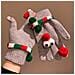 Guanti Caldi Natalizi In Maglia Con Peluche - Guanti Invernali Divertenti Da Donna Con Occhi Grandi Antivento Grey - Foto miniatura 3