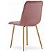 Sedia JEWA - Velluto rosa con gambe color legno x 2 - Foto miniatura 6