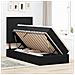 Letto con contenitore e materasso Nero 100 x 200 cm Velluto - Foto miniatura 4