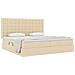 Letto con contenitore e materasso Crema 200 x 200 cm Poliestere - Foto miniatura 3