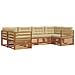 Set divani 6 pcs Naturale e Beige Legno di Acacia Massello - Foto miniatura 1