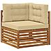 Set divani 6 pcs Naturale e Beige Legno di Acacia Massello - Foto miniatura 3