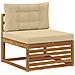 Set divani 6 pcs Naturale e Beige Legno di Acacia Massello - Foto miniatura 4