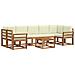 Set di divani da esterno con cuscino 8 pcs Naturale e Crema - Foto miniatura 1