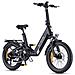 L20 3.0 Boost Bicicletta elettrica pieghevole 250W, sensore di coppia, batteria rimovibile 48V 13,5Ah 648Wh, freni a disco idraulici, sospensione completa, pneumatici grassi 20x3'', con App Bluetooth, Nero - Foto miniatura 1