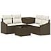 Set di divani 6 pz Marrone e Bianco Crema - Foto miniatura 1